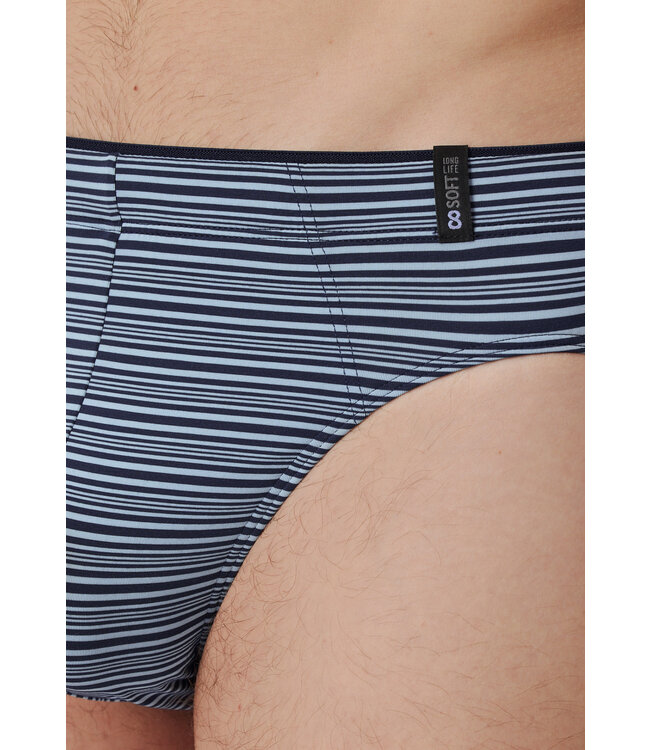 Schiesser Heren Minislip Modaal Blauwgrijs Streep