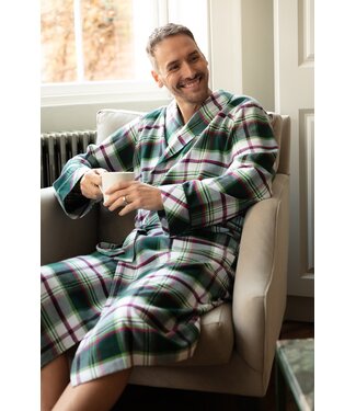 Cyberjammies Forrest Brushed Dressing Gown Dark Green Mix