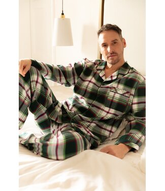 Cyberjammies Forrest Brushed Pyjama Set Dark Green Mix