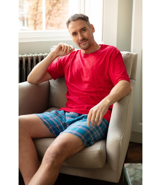 Cyberjammies Montana Brushed Pyjama Set Red/Blue Mix