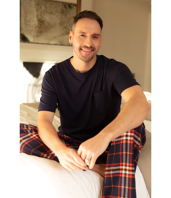 Cyberjammies Taylor Brushed Pyjama Pants Navy Mix