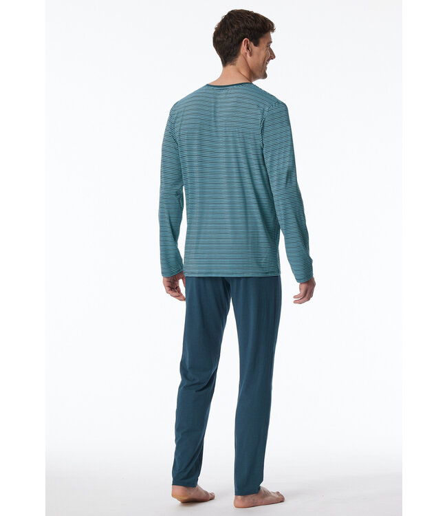 Schiesser Pyjama Heren Jeans Blue