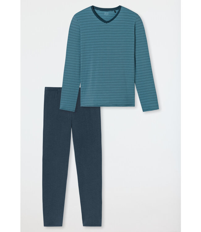 Schiesser Pyjama Heren Jeans Blue