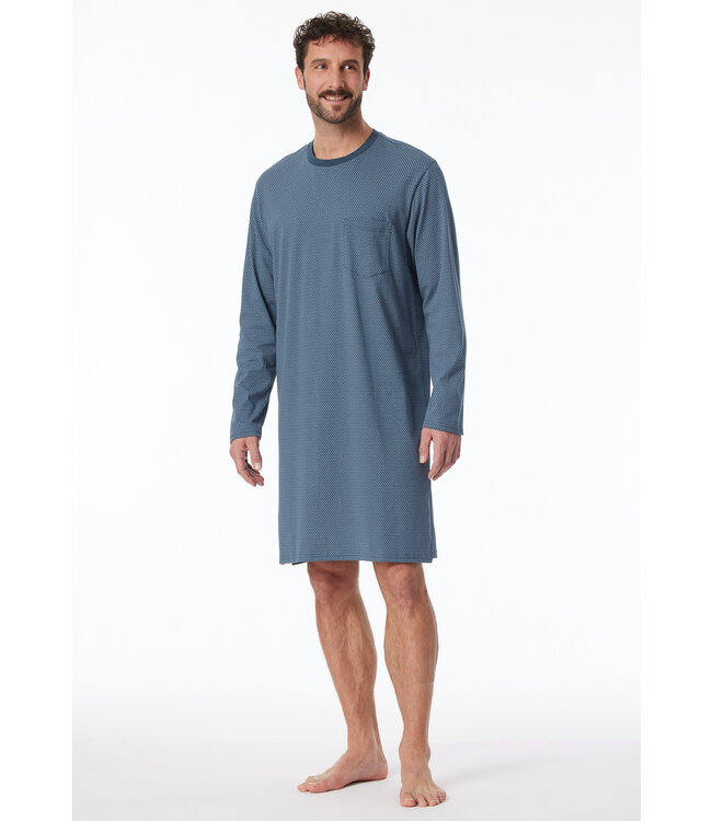 Schiesser Heren Nachthemd Blue Grey