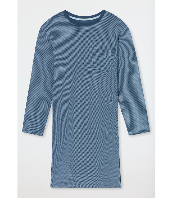Schiesser Heren Nachthemd Blue Grey