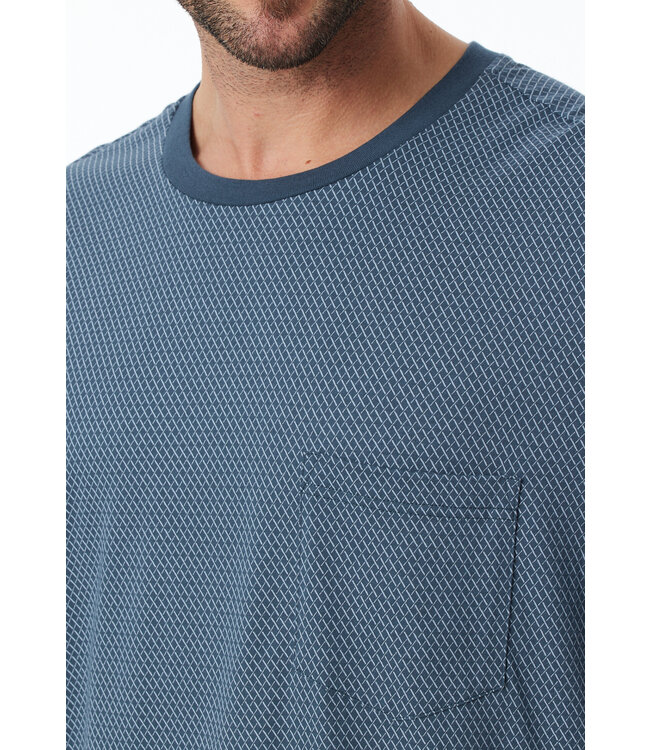 Schiesser Heren Nachthemd Blue Grey