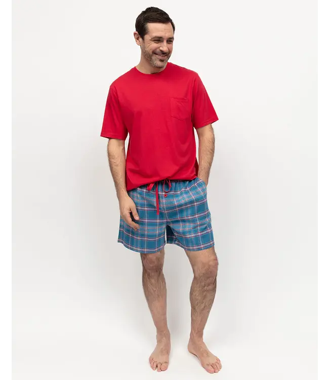 Cyberjammies Montana Brushed Pyjama Set Red/Blue Mix