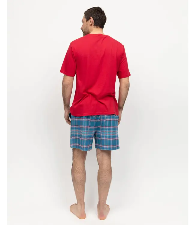 Cyberjammies Montana Brushed Pyjama Set Red/Blue Mix