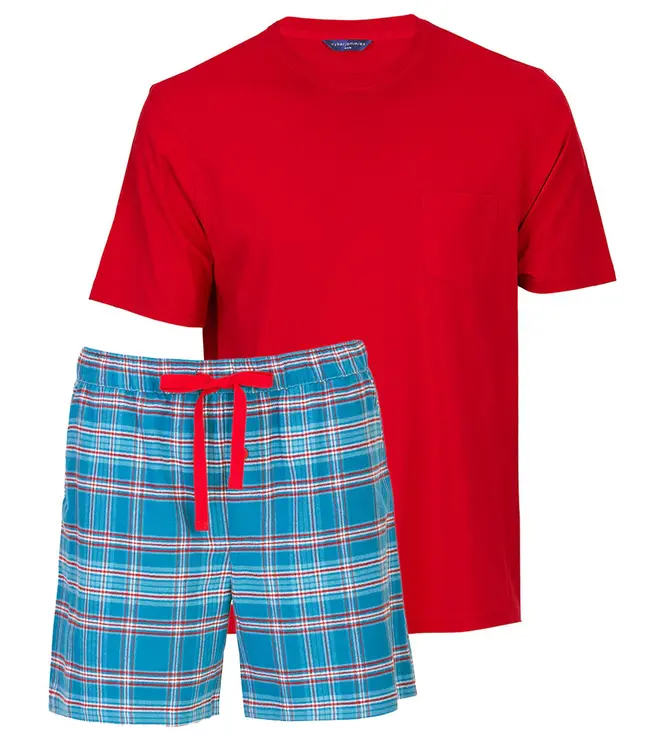 Cyberjammies Montana Brushed Pyjama Set Red/Blue Mix