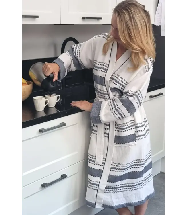 Zus en Zomer Bathrobe Kimono Uni Syma Navy
