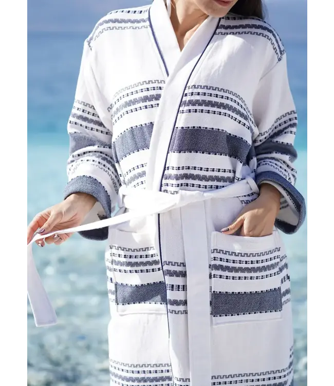 Zus en Zomer Bathrobe Kimono Uni Syma Navy
