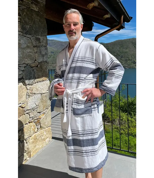 Zus en Zomer Bathrobe Kimono Uni Syma Navy