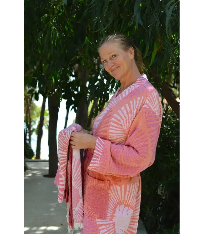Zus en Zomer Bathrobe Kimono Alya Pink