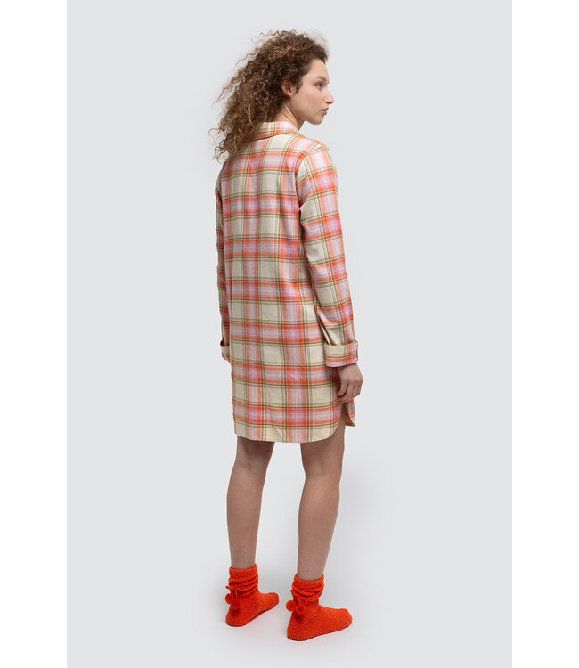 Woven Dress Ecru Ruit 242-50-XDC-W/992