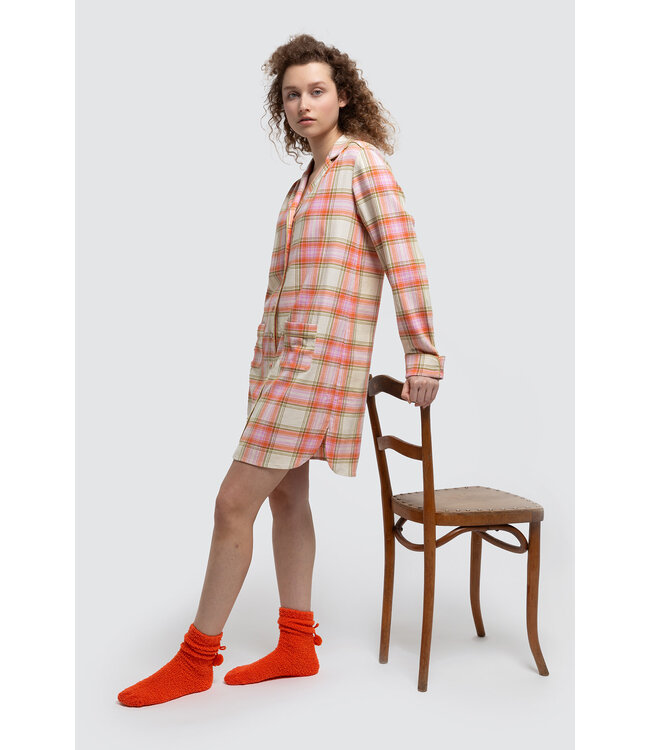 Woven Dress Ecru Ruit 242-50-XDC-W/992