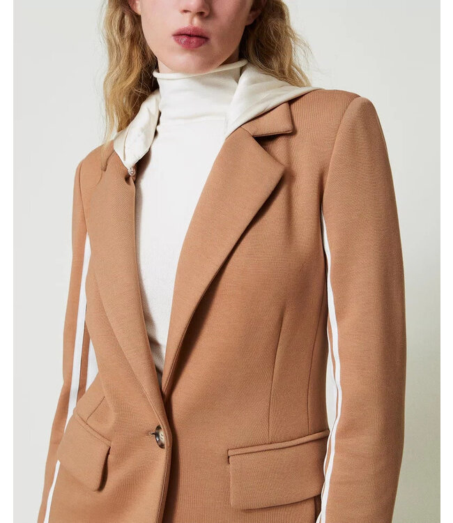 Twin-Set Knitted Blazer Bicolor Caramel