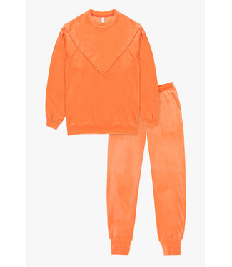 Sweater&Pants Cuff Orange Velours Set 242-52-TPD-V/581