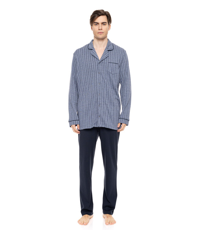 Ulisse Pyjama Jacquard Blue Stripe