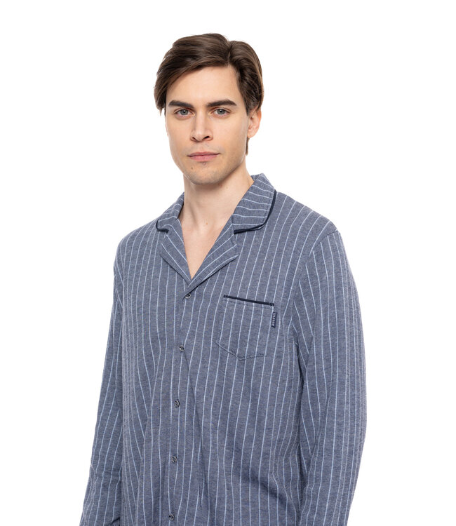 Ulisse Pyjama Jacquard Blue Stripe