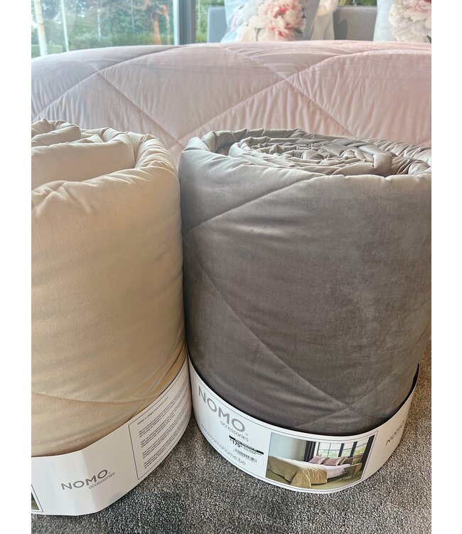 Nomo Velora Velvet Bedsprei Beige