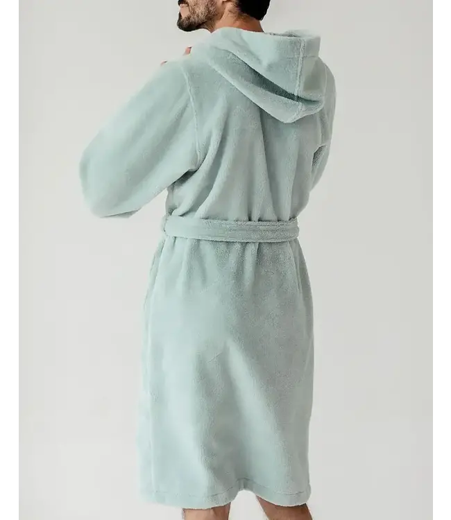 Casilin Unisex Bathrobe With Hood Teddy Seagreen