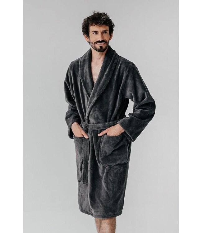 Casilin Unisex Bathrobe Teddy Grey Charcoal