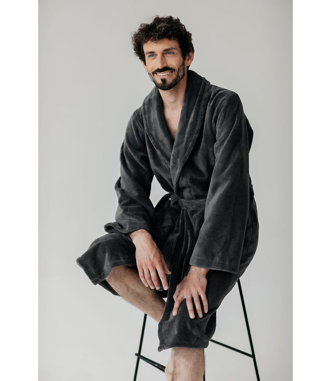 Casilin Unisex Bathrobe Teddy Grey Charcoal