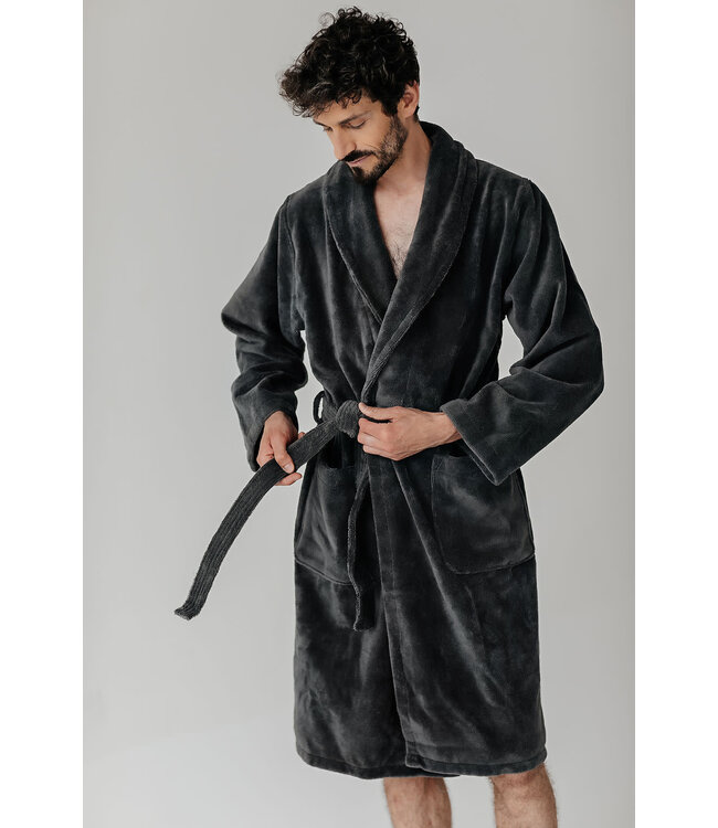 Casilin Unisex Bathrobe Teddy Grey Charcoal