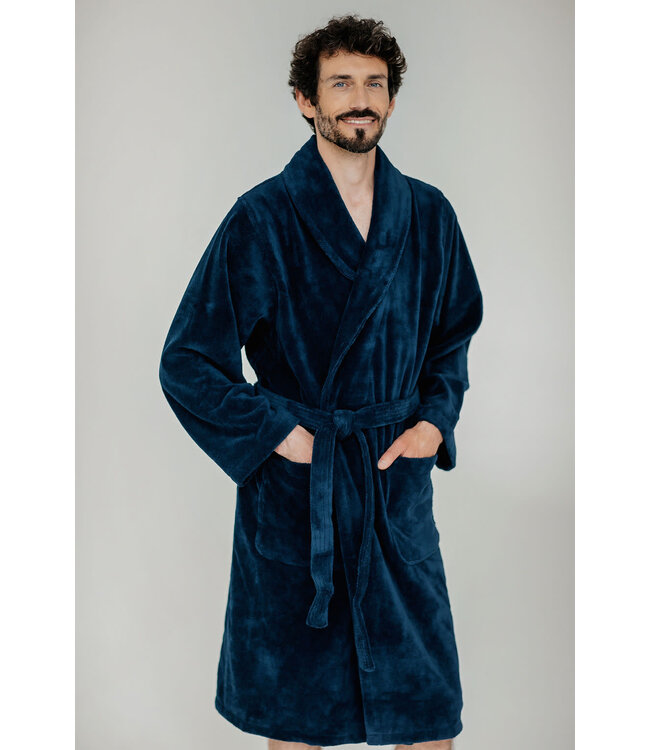 Casilin Unisex Bathrobe Teddy Dark Denim
