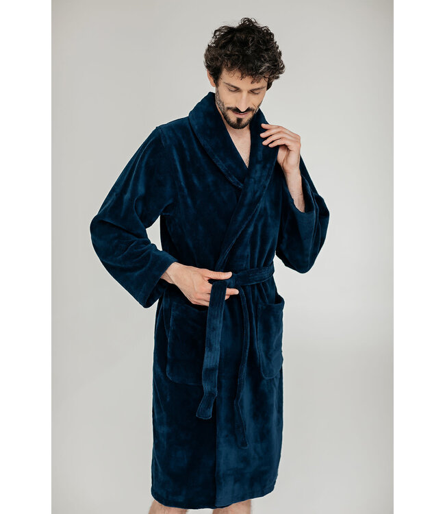 Casilin Unisex Bathrobe Teddy Dark Denim