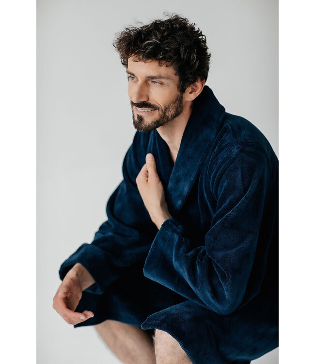 Casilin Unisex Bathrobe Teddy Dark Denim