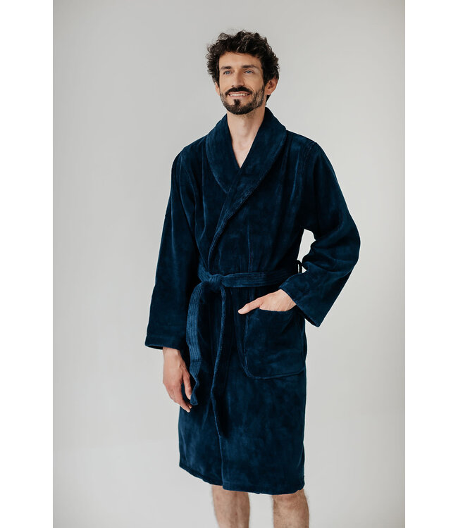 Casilin Unisex Bathrobe Teddy Dark Denim
