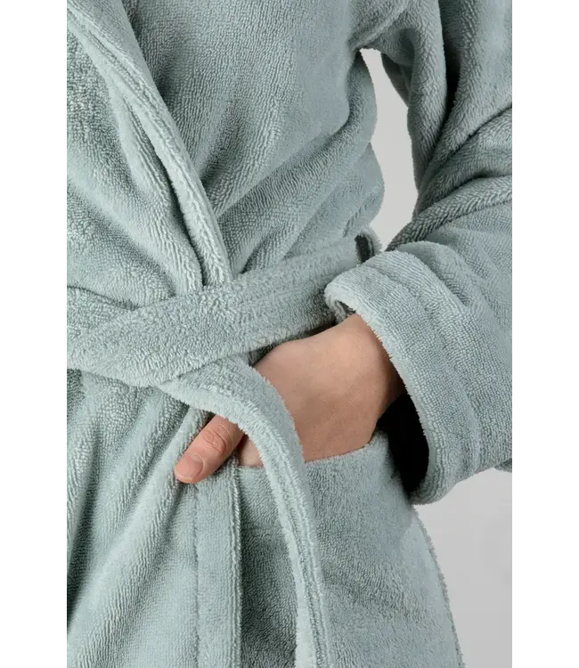 Casilin Kids Hooded Unisex Bathrobe Teddy Sea Green