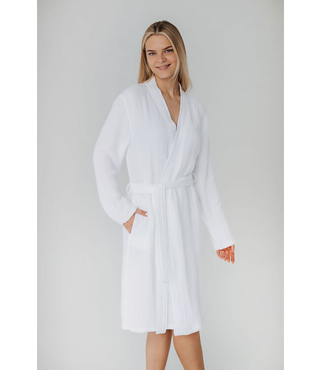 Casilin Crinkly Bathrobe White