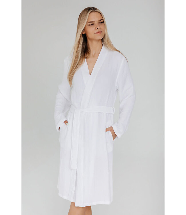 Casilin Crinkly Bathrobe White