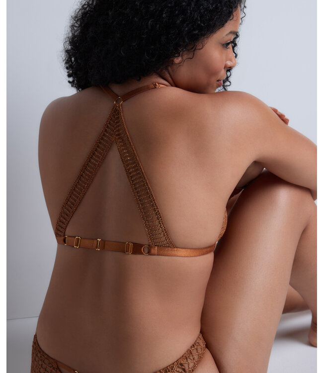 Aubade Paris Triangle Bralette Stardust Dream Amber Gold