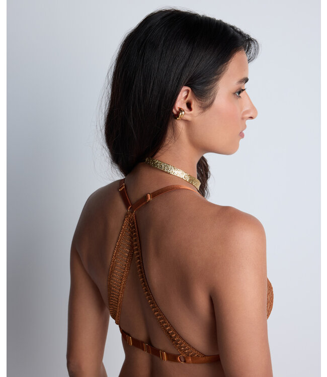 Aubade Paris Triangle Bralette Stardust Dream Amber Gold