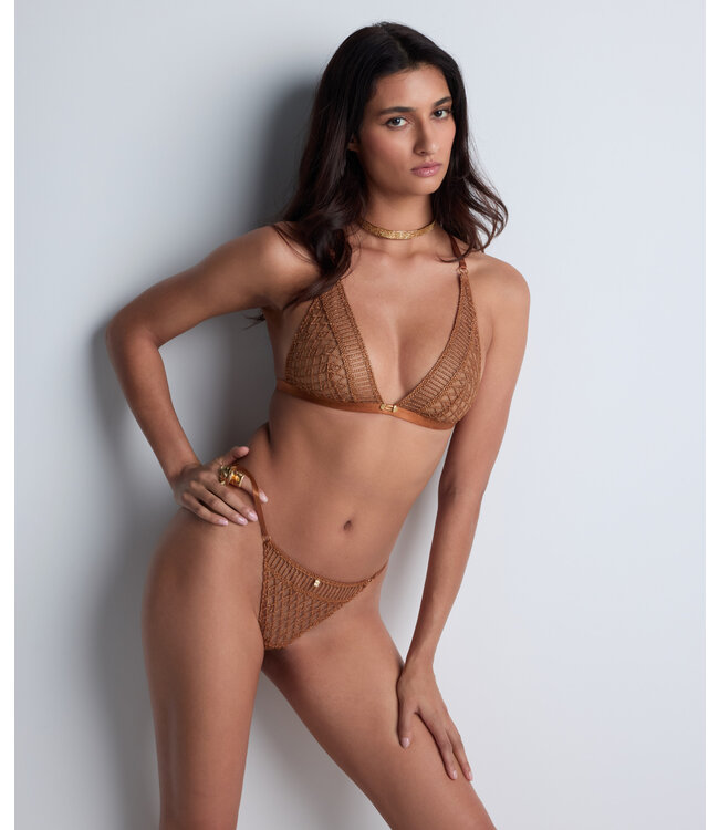Aubade Paris Triangle Bralette Stardust Dream Amber Gold