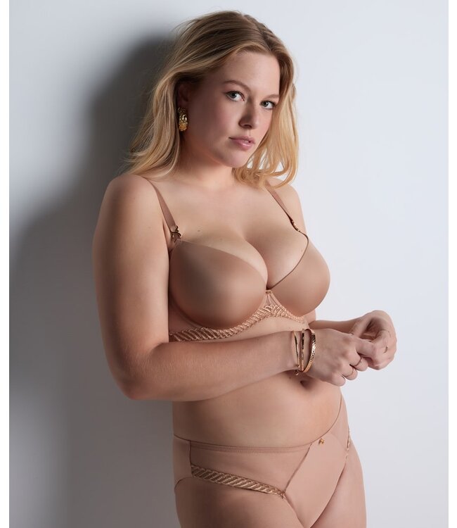 Aubade Paris Plunge Coque BH Sheer Emotion Sand