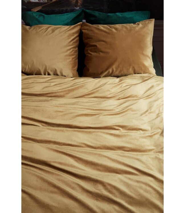 A At Home Tender Velvet Dekbedovertrek Gold