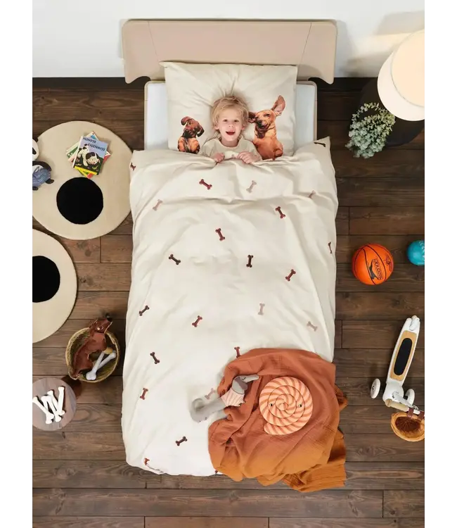 Snurk Dachshund Friends Flanel Dekbedovertrek