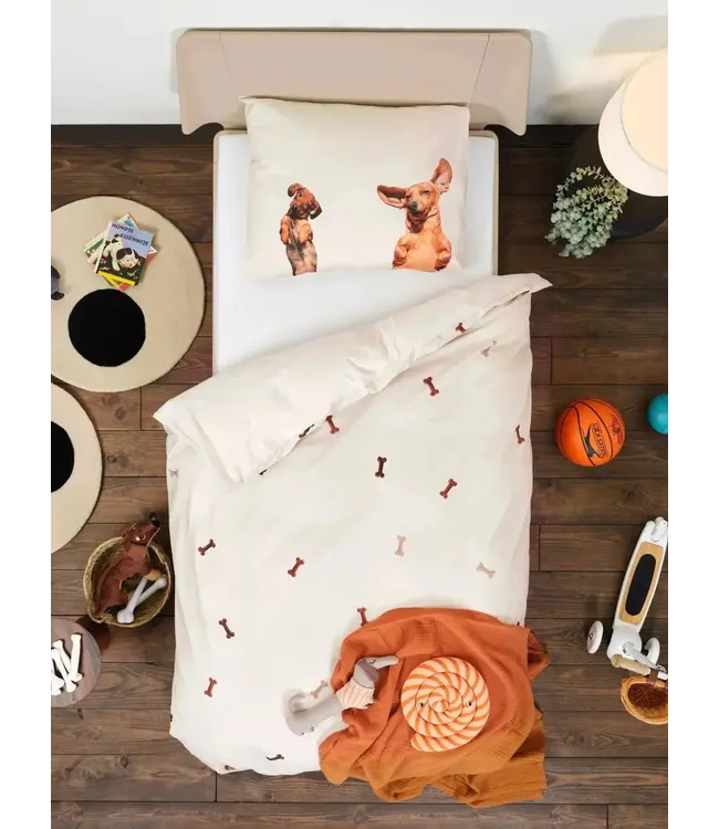 Snurk Dachshund Friends Flanel Dekbedovertrek