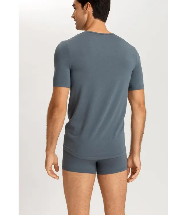 Hanro Natural function S/Slv V-Neck Black Clay