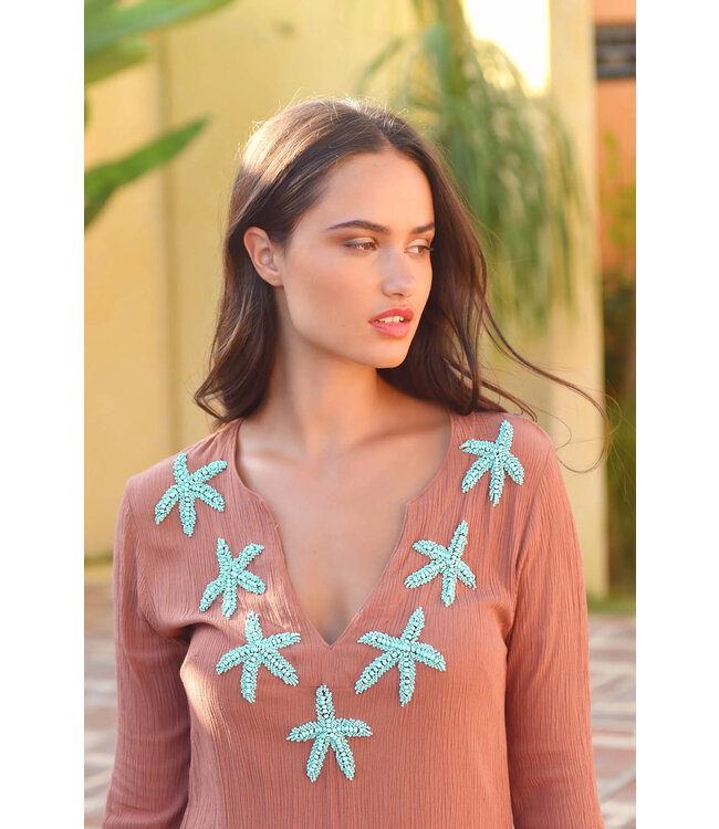 Hot Lava Starfish Tunic Brown/Azure