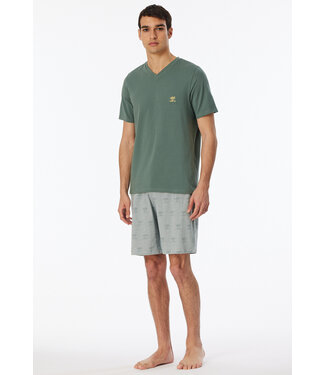 Schiesser Pyjama Men Short Set Basic Kaki