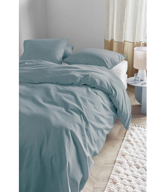 Seersucker Cotton Dekbedovertrek Summer Blue Grey