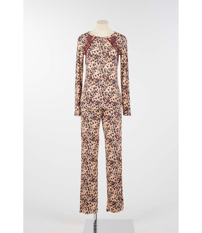 Twin-Set Pyjama Animalier Red Wine