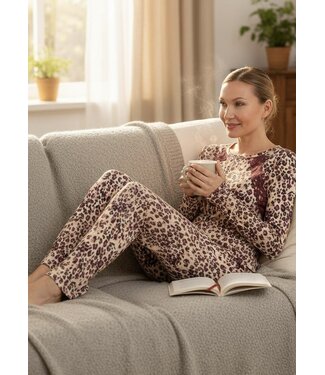 Twin-Set Pyjama Animalier Red Wine