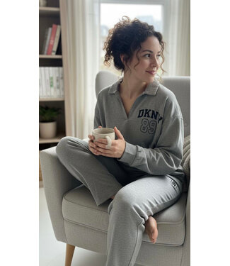 DKNY State Of Style Top & Pants Set Printed Grey