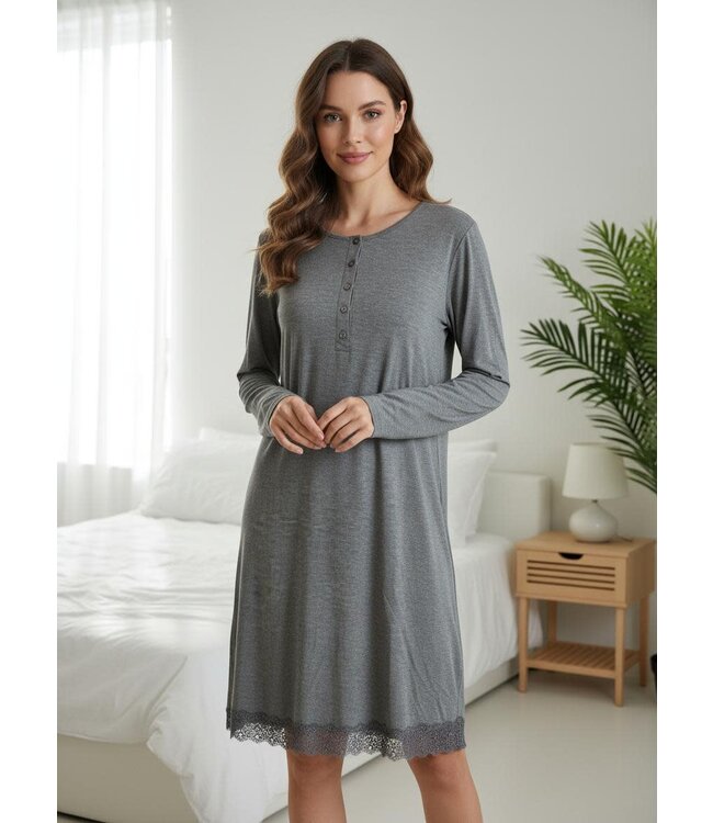 Macramé Nightdress Light Grey